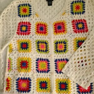 Colorful Crochet Women's Sweater #grannysquares #boho Festival